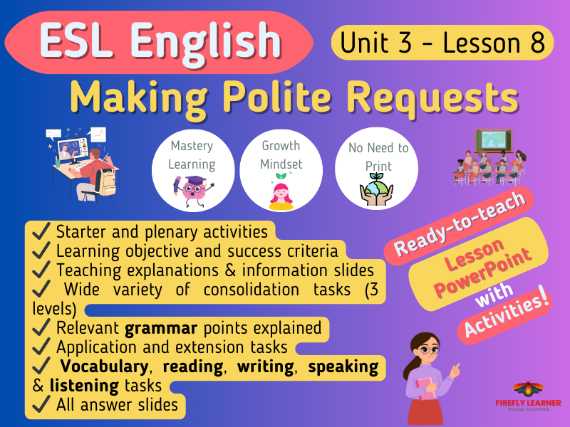 Making Polite Requests (Can/ Could you...?) - ESL English Lesson (3:8)