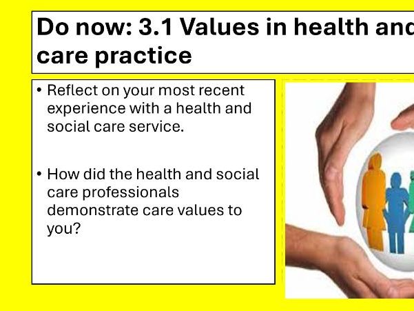 AAQ Level 3 Health and Social Care Unit 3 Principles of Health and social care practice 3.1