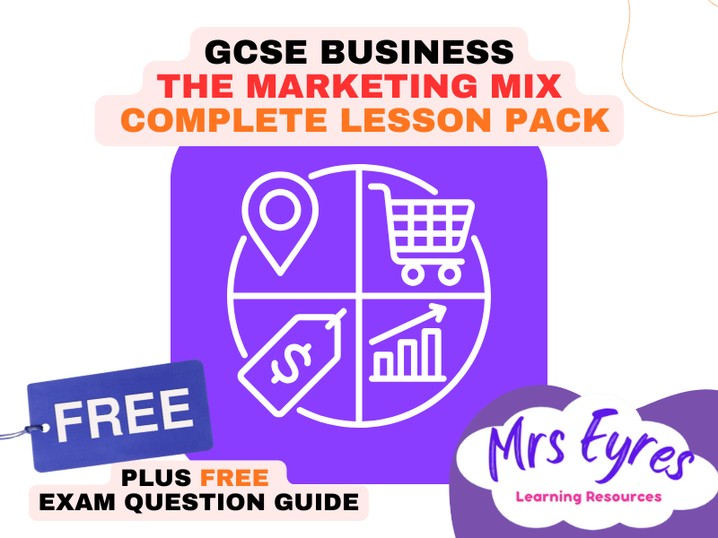 GCSE Business Lesson: The Marketing Mix (4Ps)  Complete Lesson Pack with FREE Exam Question Guide