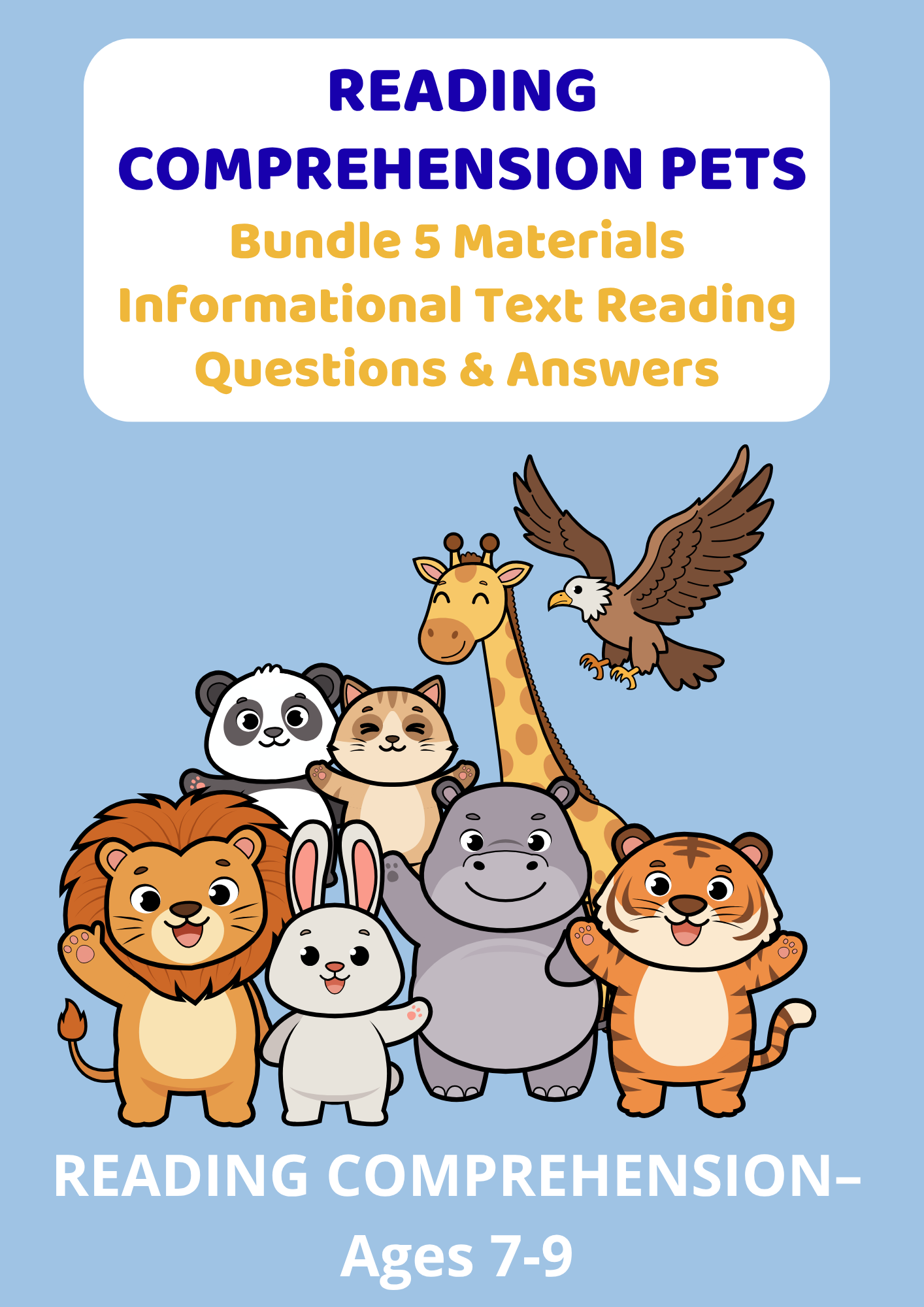 Reading Comprehension Pets - Bundle 5 Materials Informational Text
