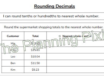 Rounding tenths and hundredths to the nearest whole number