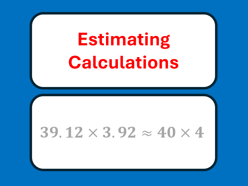 Estimating Calculations Worksheet