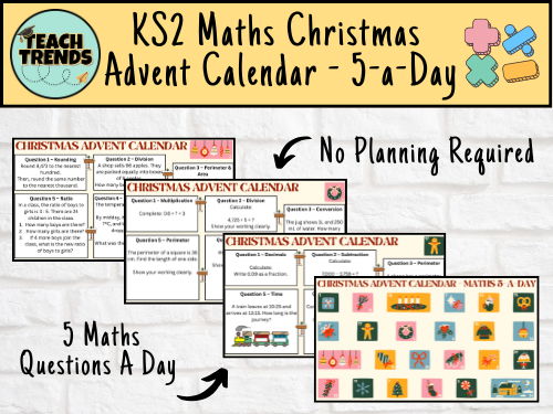 Maths Christmas Advent Calendar: 5-A-Day Maths Starter Questions