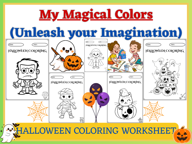 Art & Coloring worksheet – Creative Fun for Students (HALLOWEEN COLORING).