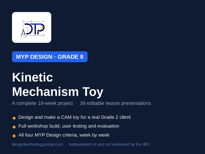 MYP Design Grade 8: Kinetic Mechanism Toy Project