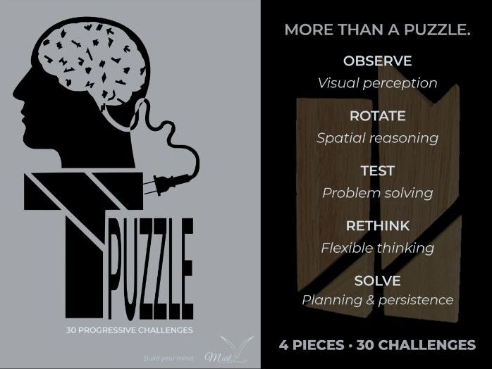 Printable T-Puzzle: 30 Logic Challenges