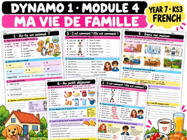 Dynamo 1 Module 4 – Ma vie de famille – Worksheets & Answers