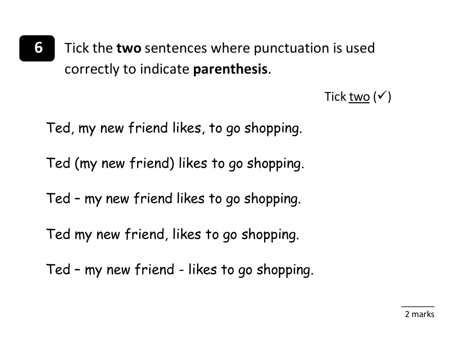SPAG: Year 5 Vocabulary, Grammar and Punctuation Assessment TEST B