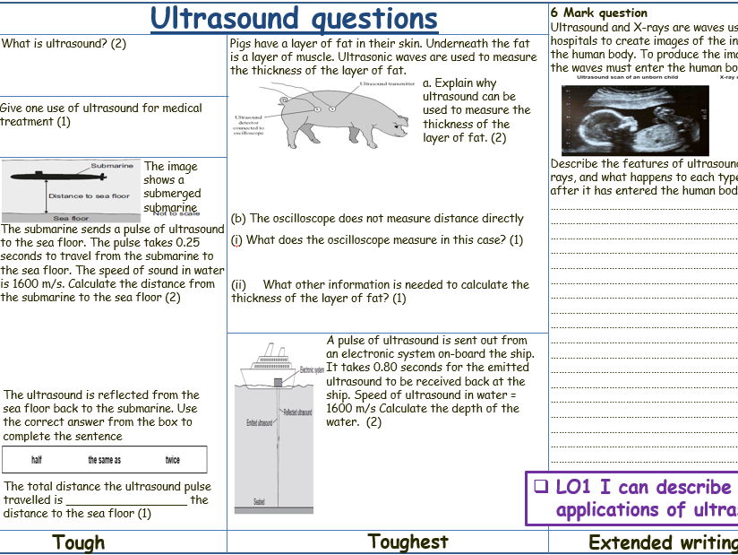 Ultrasound and Diffraction for IGCSE Physics 0625 CIE Unit 3