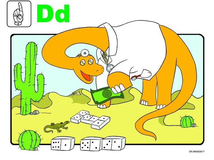 Letter "D" / Letra "D" - Dino the Dinosaur / Dino el Dinosaurio