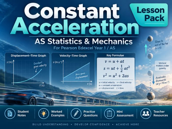 09 - Constant Acceleration Pack - Pearson Edexcel AS/A-Level Mathematics Statistics & Mechanics