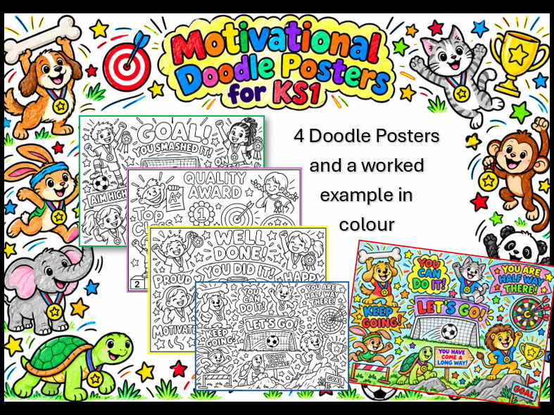 Motivational Doodle Posters for KS1