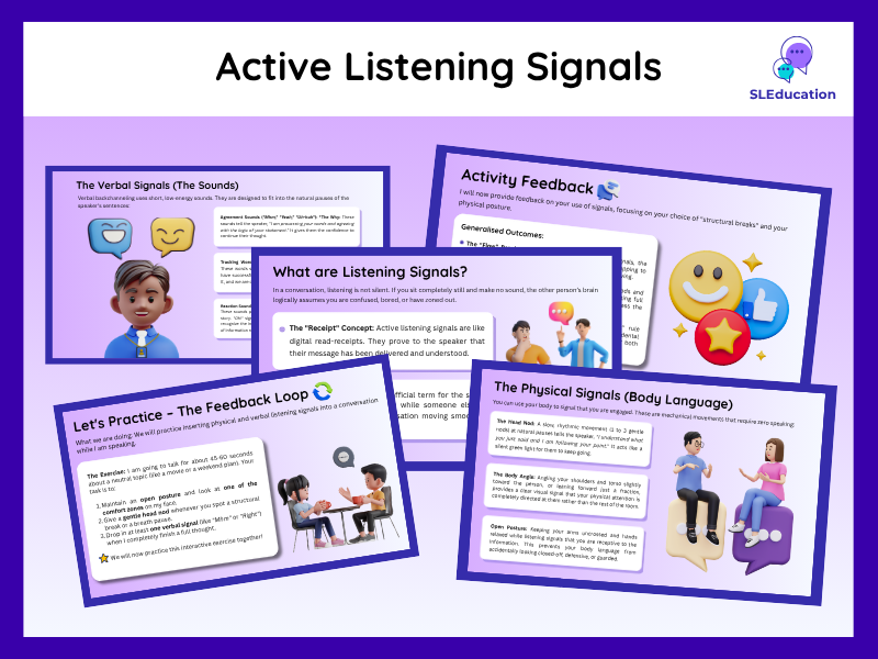 Active Listening Signals | Social Skills for Autism | Receptive & Expressive Communication