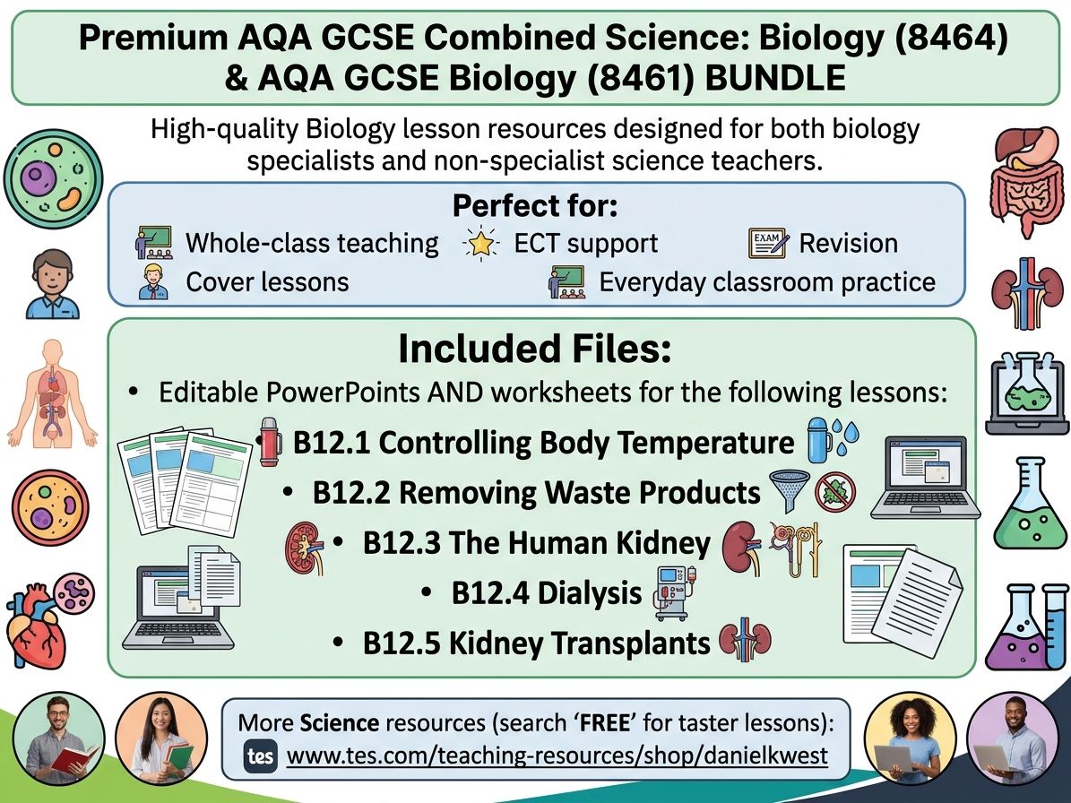 B12 Homeostasis in Action BUNDLE (AQA 1-9 GCSE Combined Trilogy & Separate Biology)
