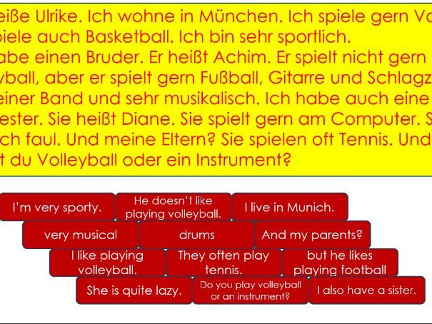 German - Sports Reading Challenge