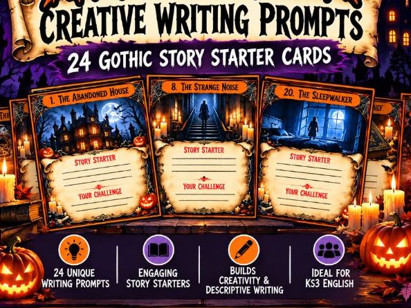 Halloween Creative Writing Prompts KS3 English – 24 Gothic Horror Story Starter Cards
