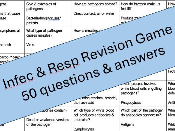 Infection & Response Revision Game Biology  (8461) H