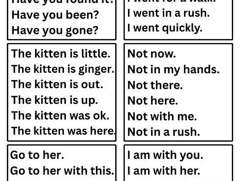 Read with Me, Read to Me – R, Year 1 and Year 2 Sentences