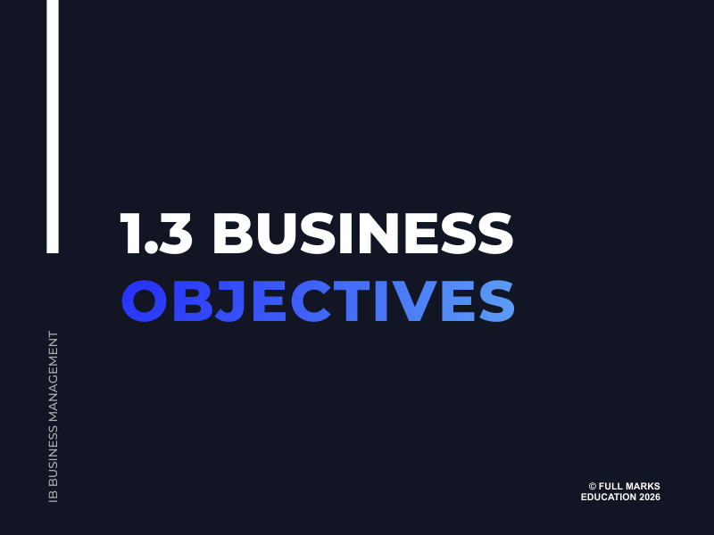 IB Business Management 1.3 - Business Objectives