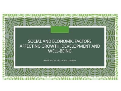 Unit 1- Topic 3- Social and Economic Factors