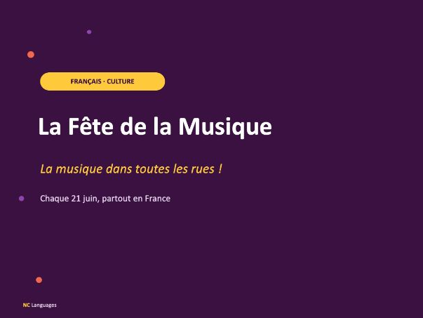 FRENCH: La fête de la musique (Cultural lesson)