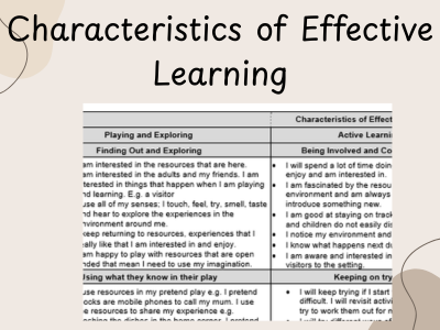 EYFS Characteristics of Effective Learning - I Can Statements