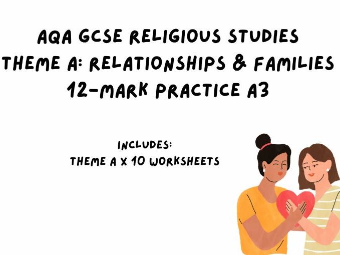 AQA GCSE RS Theme A: Relationships & Families 12-Mark Practice A3