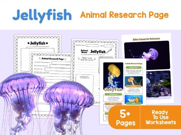Jellyfish Research Project | Ocean Animal Science Worksheets