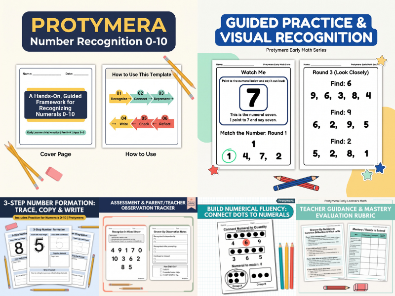 Number Recognition 0–10: A Hands-On Early Mathematics Learning Template | Numeral Recognition