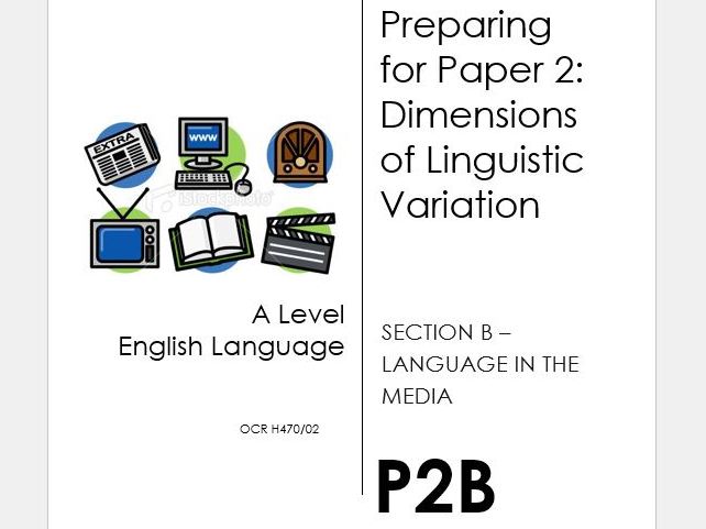 OCR A Level English Language Exam Preparation Booklet Paper 2 Section B ...