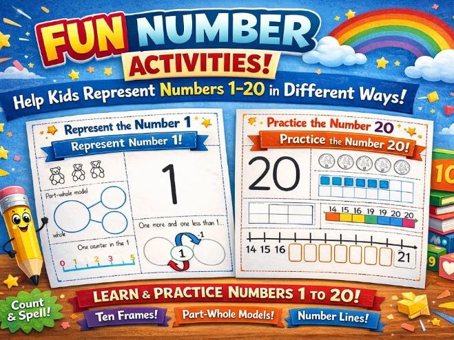 Maths Representing Sheets - 1-20