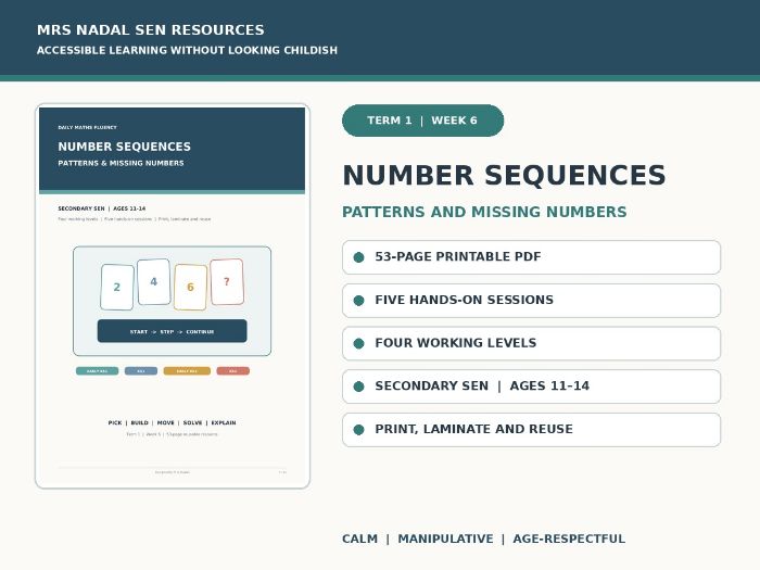 SEN Maths Fluency Week 6 | Number Sequences