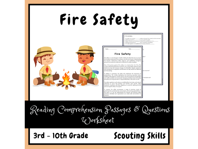 Fire Safety Reading Comprehension Passages & Questions Worksheets ...