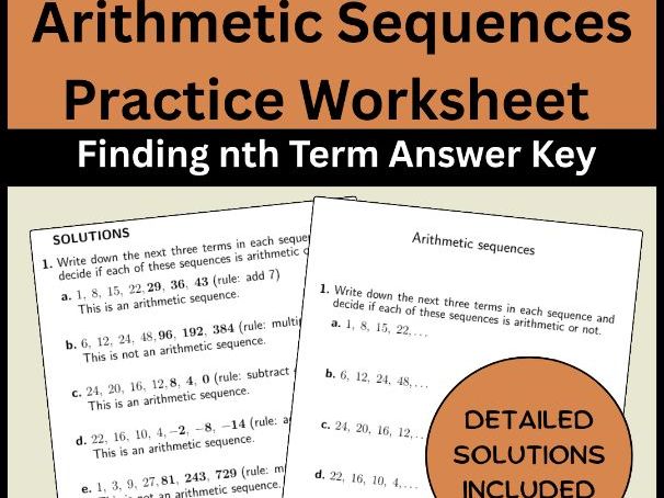 Arithmetic Sequences Practice Worksheet Finding nth Term Answer Key