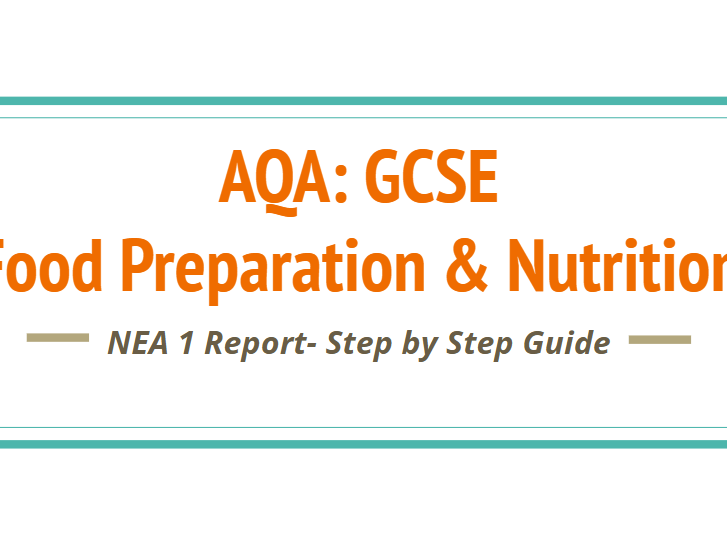 GCSE Food Prep & Nutrition: NEA 1 Report Step by Step Guide Bundle