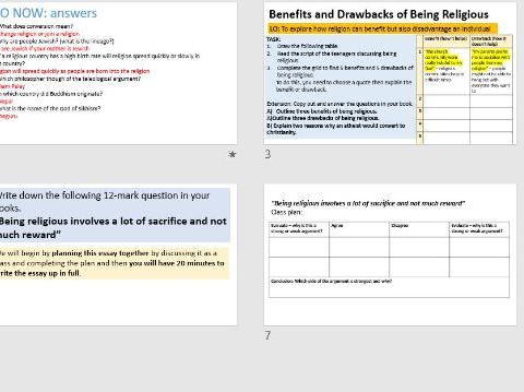 7. Benefits and Drawbacks of being religious (KS3)