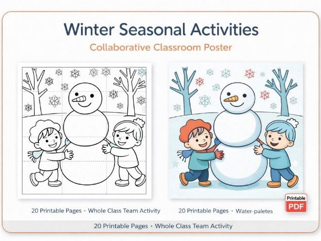 Winter Seasonal Activities – Whole Class Collaborative Poster