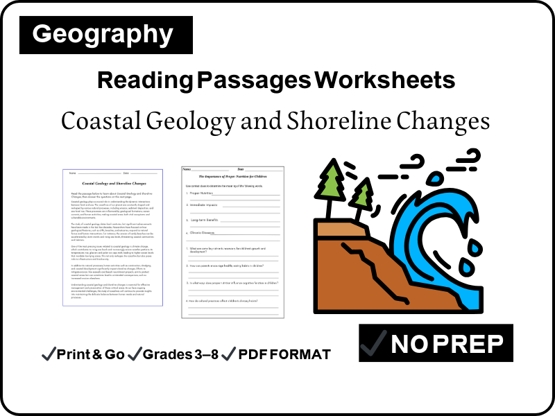 Coastal Geology and Shoreline Changes — Reading Comprehension Worksheet