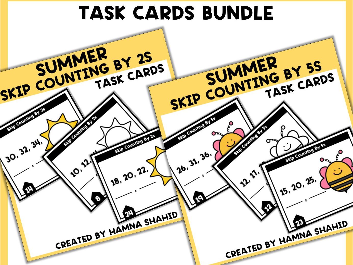 Summer Skip Counting Bundle | Skip Count by 2s & 5s to 50