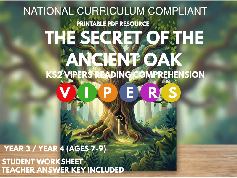 Key Stage 2 VIPERS Reading Comprehension Worksheet & Teacher Answer Key (Printable PDF)