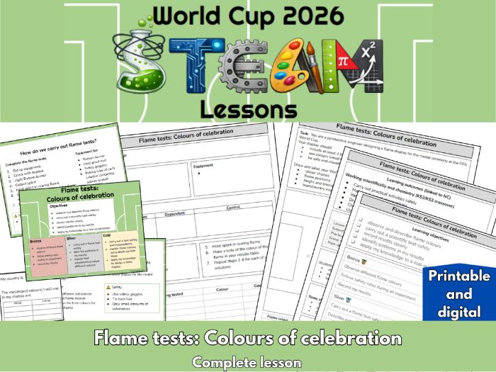 Flame Tests & Fireworks STEM Challenge | World Cup Chemistry | KS3 & KS4