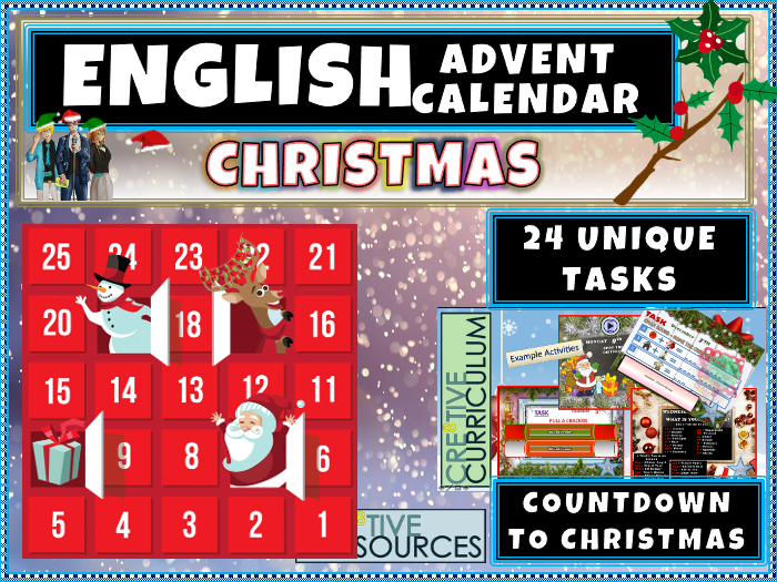 English Christmas Activity Advent Calendar