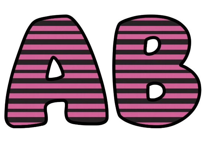 Bright Pink Lines Lettering Set for Classroom Display | Upper & Lowercase, 0-9 and Signs