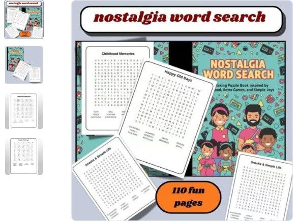 Nostalgia Word Search | Relaxing Puzzle Book | Retro & Childhood Memories Activi