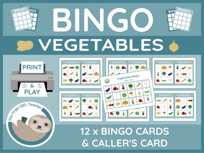 ESL Vegetables Bingo