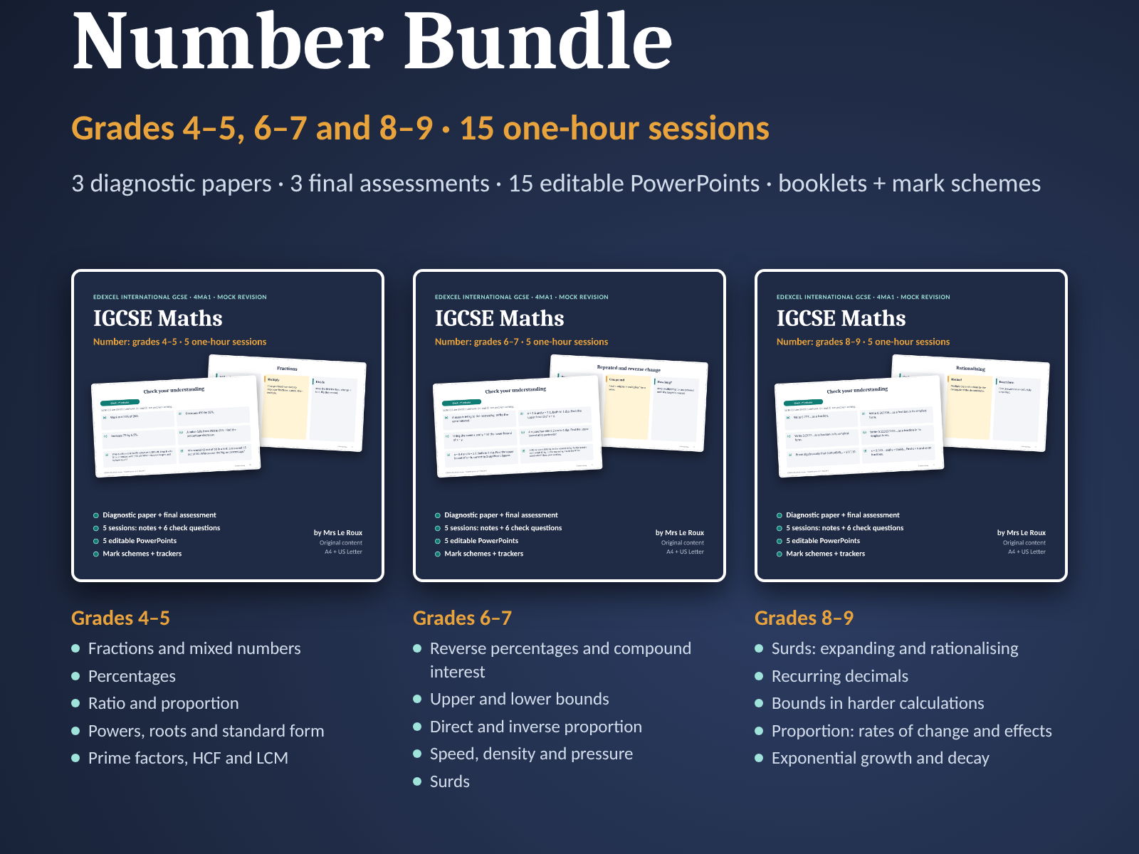 Bundle: IGCSE mock revision Number, all grades (Edexcel 4MA1)