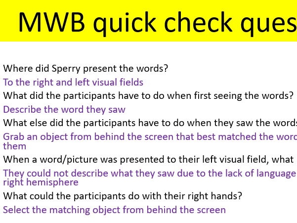 AQA Psychology split-brain research biopsychology