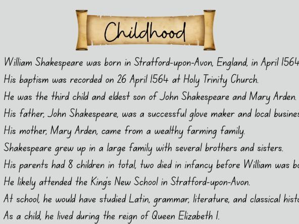 The Life of William Shakespeare