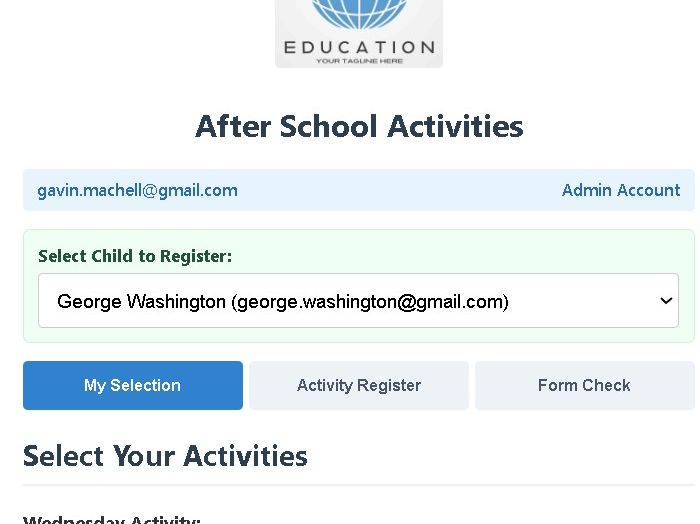 After School Activity Manager