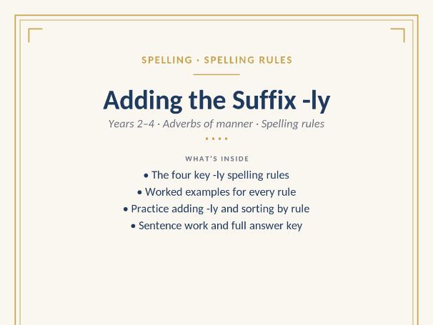 Adding the Suffix -ly